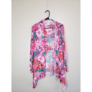 Lilly Pulitzer Womens S Jacey Cardigan Bold Floral A Thing Called Love Cotton